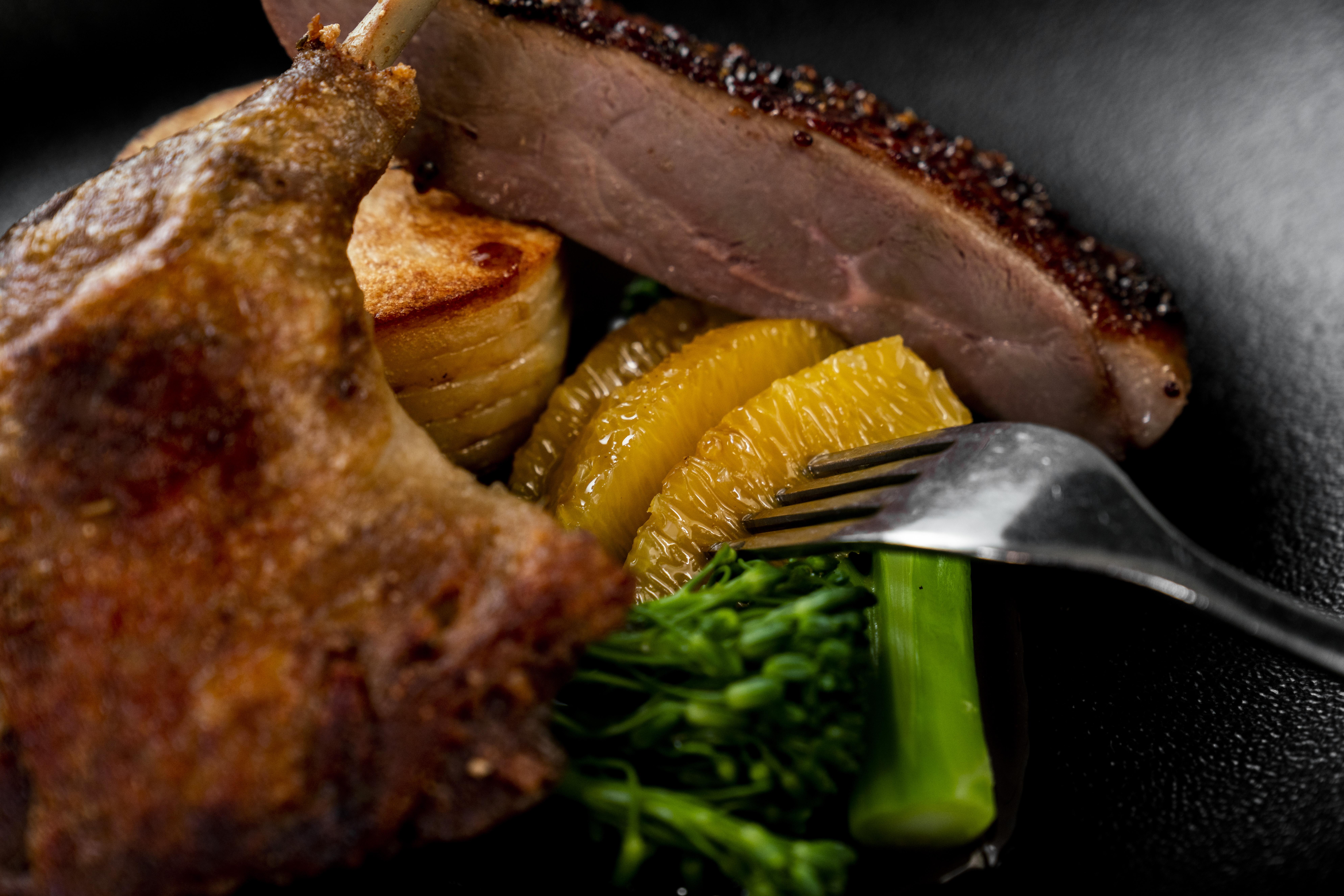 The Point Brisbane Hotel Ngoại thất bức ảnh A duck confit with orange and vegetables
